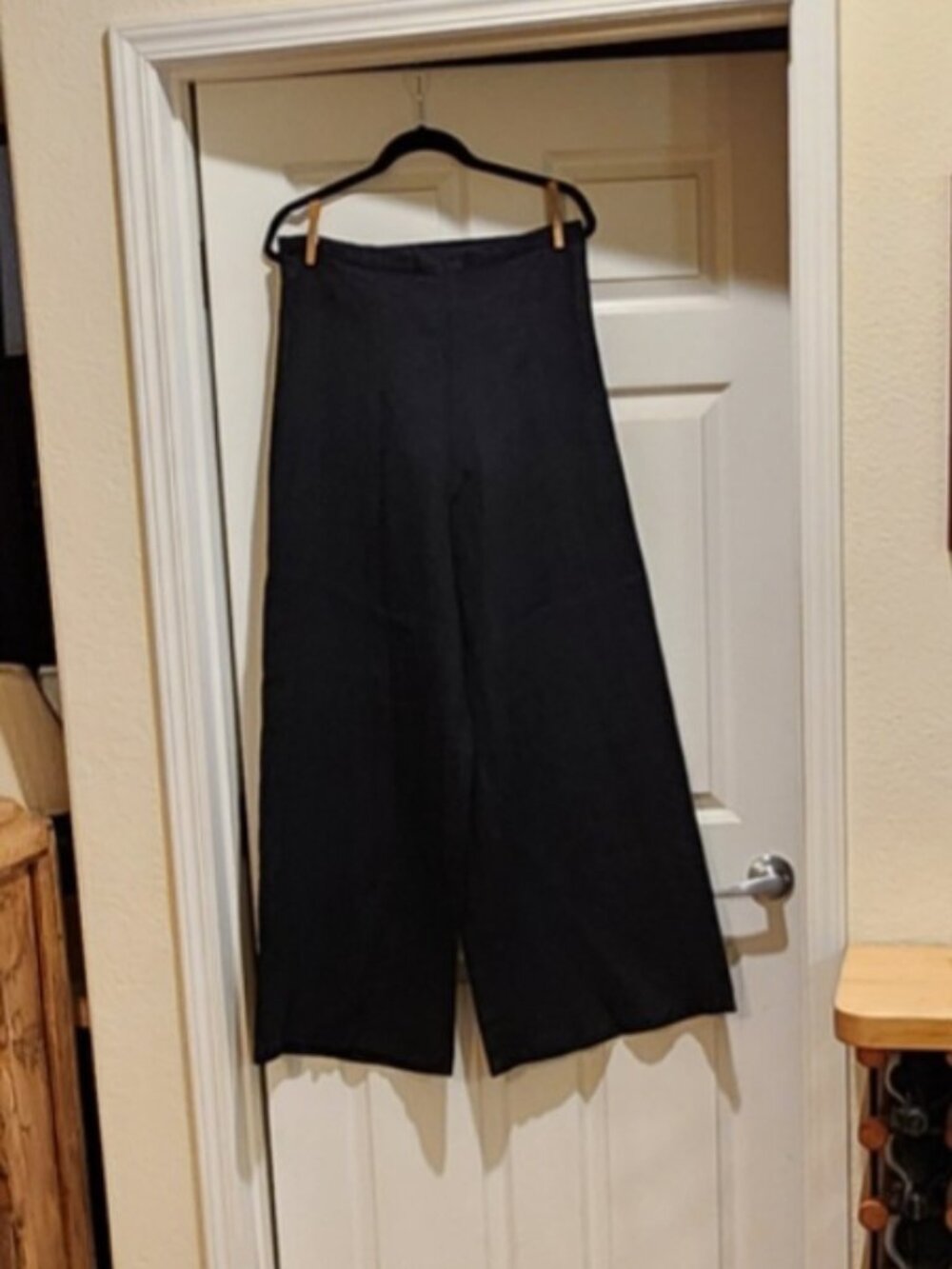 NWT Bryn Walker Black 100% Linen Wide-leg Cropped Pants, XL
